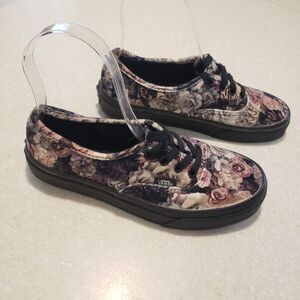 Vans Authentic Velvet Floral Womens Sz 6.5  Athletic Casual Skate Shoes Sneakers